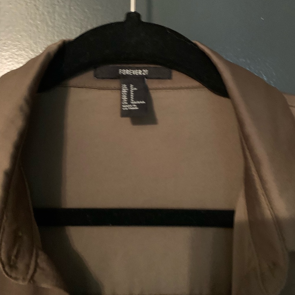 Olive button down - Picture 3 of 4